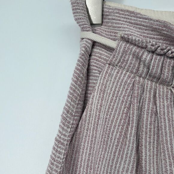 Free People Light At Sunrise Paperbag Pants Size 6 Cropped Super High Rise Strip - Picture 8 of 16
